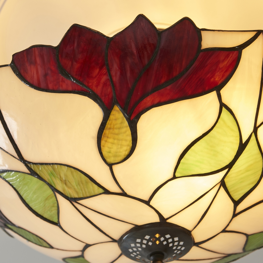 Endon 111896 - Aufputz-Tiffany-Deckenleuchte BOTANICA 3xE27/10W/230V Ø 45 cm