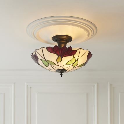 Endon 111896 - Plafoniera Tiffany BOTANICA 3xE27/10W/230V Ø 45 cm