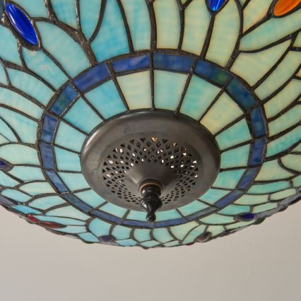 Endon 111897 - Plafoniera da soffitto in stile Tiffany DRAGONFLY, 3x E27/10W/230V, Ø 41 cm