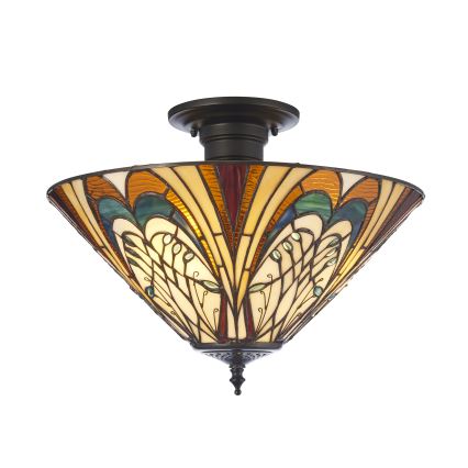 Endon 111905 - Plafonnier monté en surface Tiffany HECTOR 3xE27/10W/230V Ø 40 cm