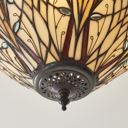 Endon 111905 - Plafonnier monté en surface Tiffany HECTOR 3xE27/10W/230V Ø 40 cm