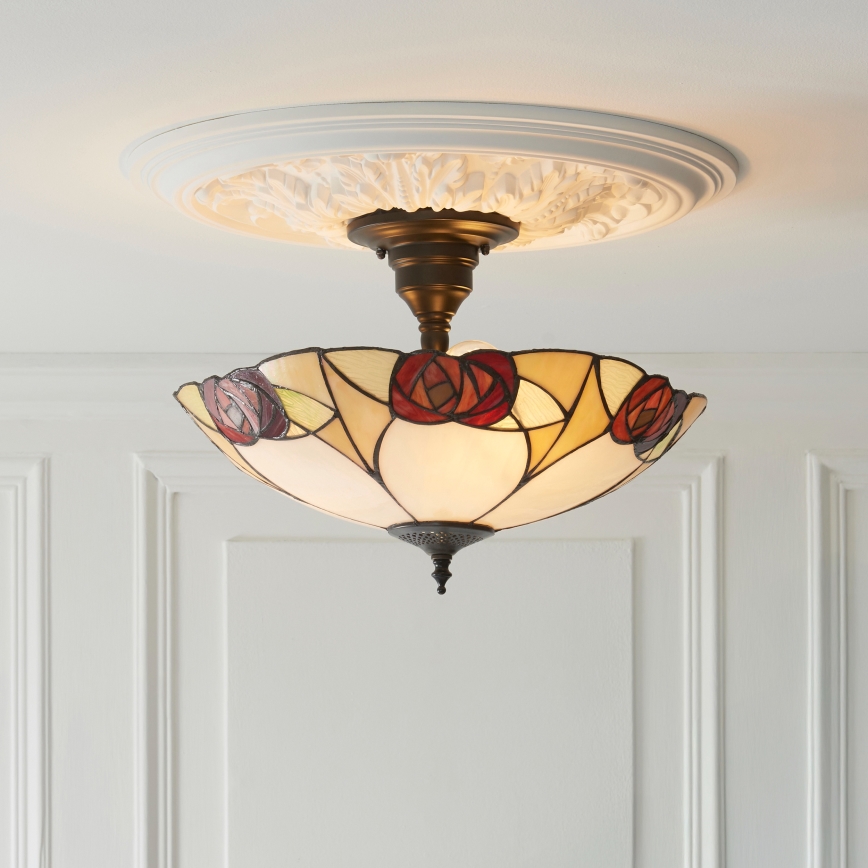Endon 111907 - Plafoniera in stile Tiffany INGRAM 3xE27/10W/230V Ø 45 cm