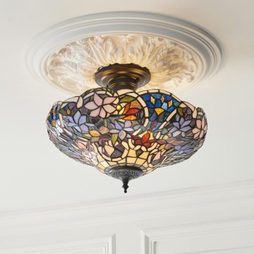 Endon 111915 - Plafonnier en saillie Tiffany SULLIVAN 3xE27/10W/230V Ø 40 cm