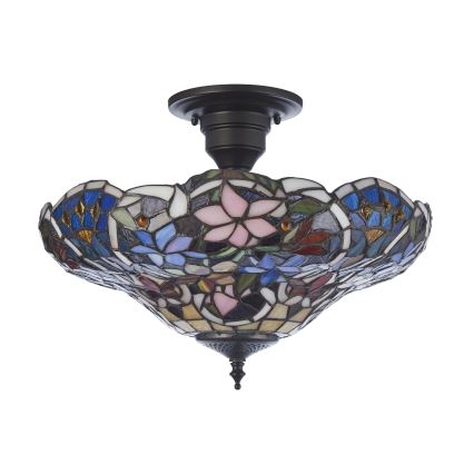 Endon 111915 - Plafonnier en saillie Tiffany SULLIVAN 3xE27/10W/230V Ø 40 cm