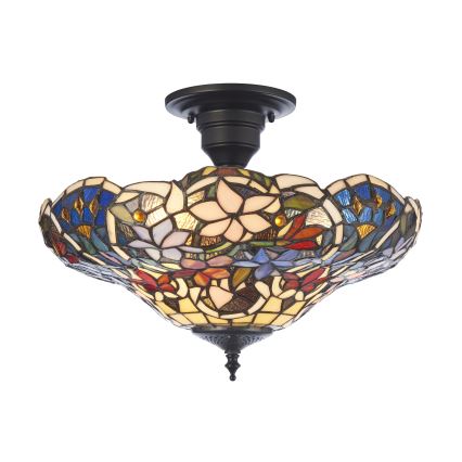 Endon 111915 - Plafonnier en saillie Tiffany SULLIVAN 3xE27/10W/230V Ø 40 cm
