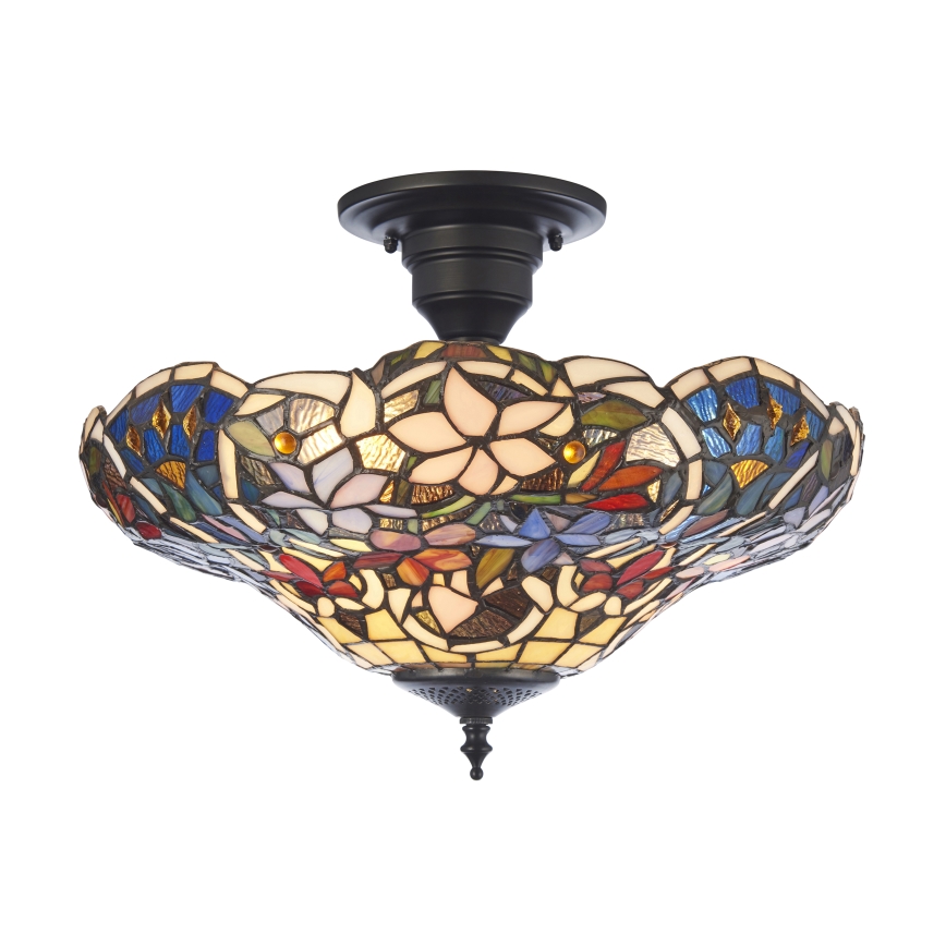 Endon 111915 - Plafonnier en saillie Tiffany SULLIVAN 3xE27/10W/230V Ø 40 cm