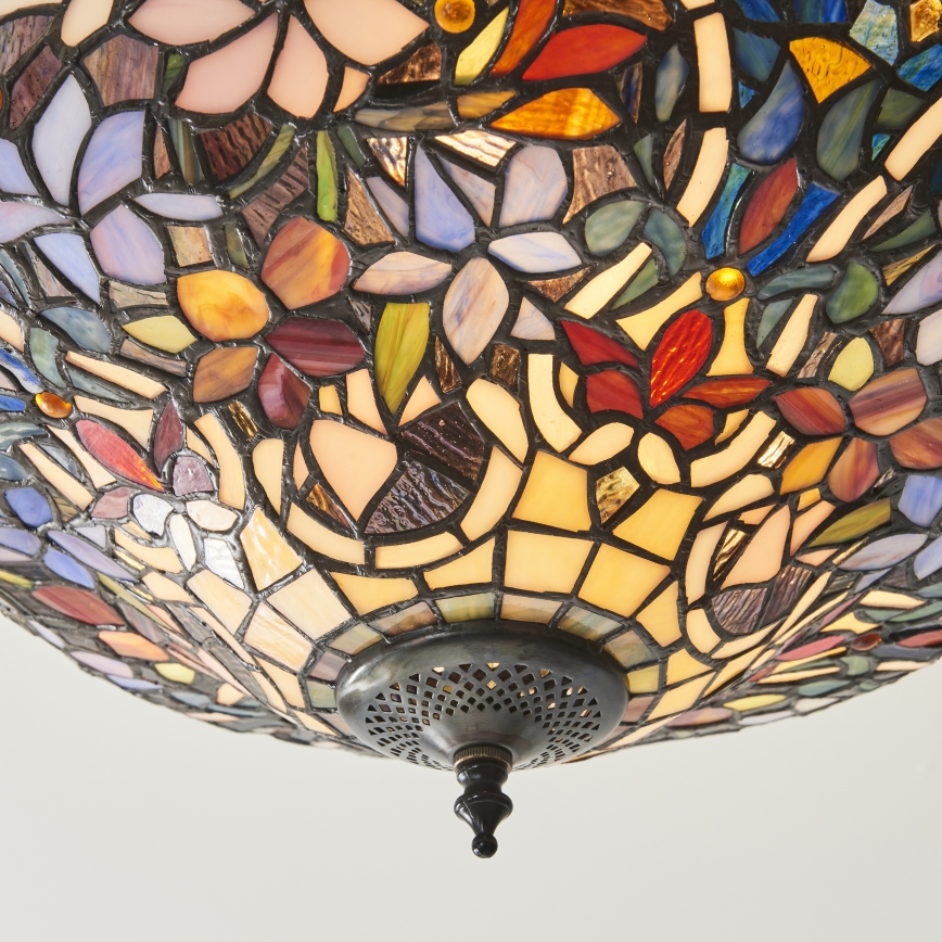 Endon 111915 - Plafonnier en saillie Tiffany SULLIVAN 3xE27/10W/230V Ø 40 cm
