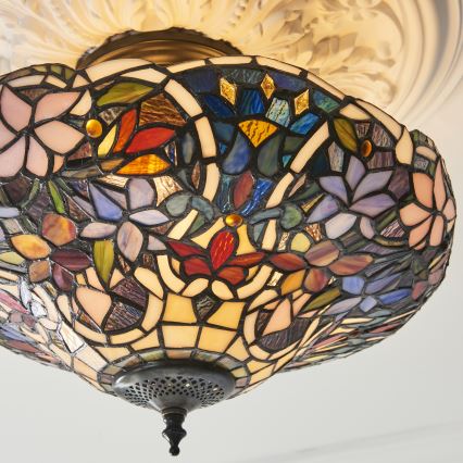 Endon 111915 - Plafonnier en saillie Tiffany SULLIVAN 3xE27/10W/230V Ø 40 cm