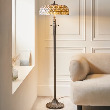 Endon 111921 - Lampada da terra Tiffany MILLE FEUX 2xE27/10W/230V Ø 45 cm
