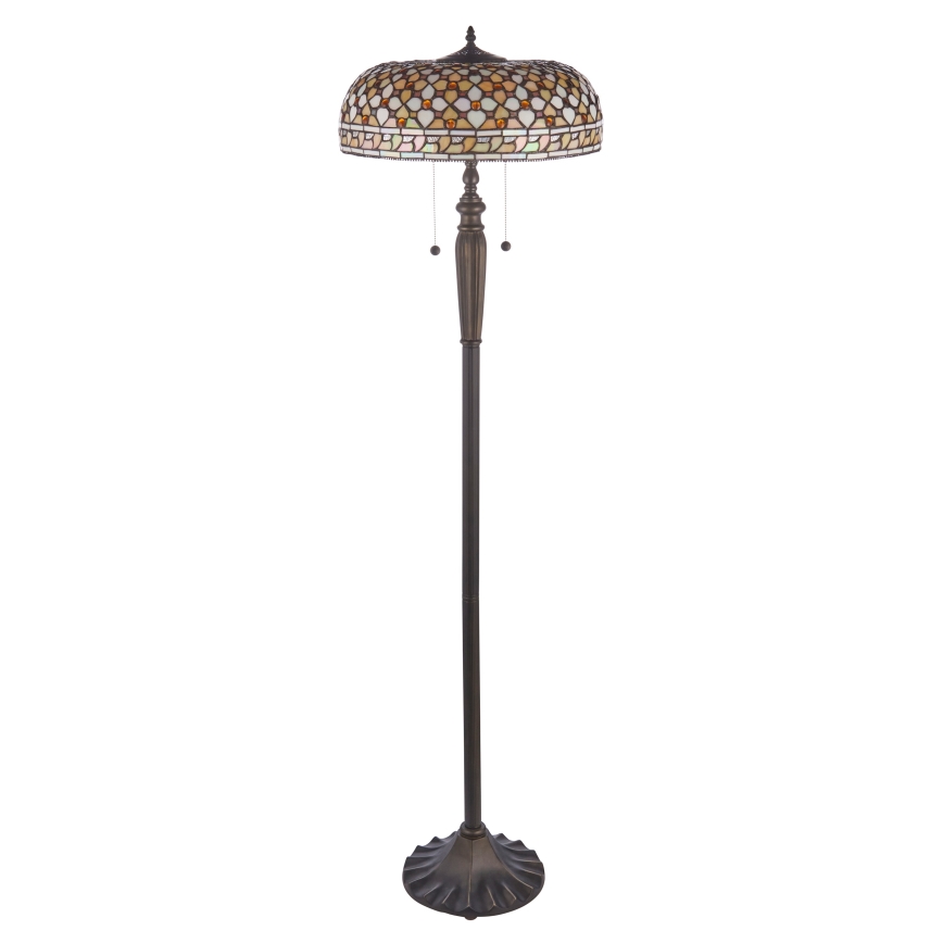 Endon 111921 - Lampadaire Tiffany MILLE FEUX 2xE27/10W/230V Ø 45 cm