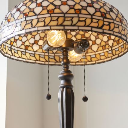 Endon 111921 - Lampadaire Tiffany MILLE FEUX 2xE27/10W/230V Ø 45 cm