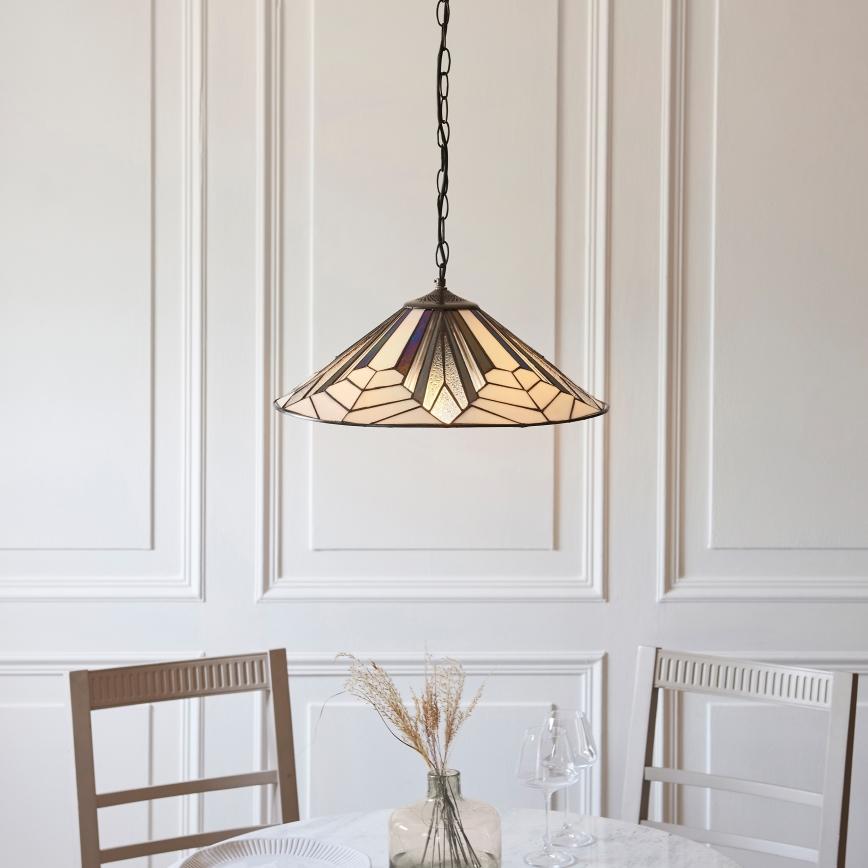 Endon 111922 - Lampadario a catena Tiffany ASTORIA 3xE27/10W/230V Ø 48 cm