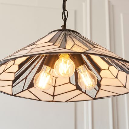 Endon 111922 - Lampadario a catena Tiffany ASTORIA 3xE27/10W/230V Ø 48 cm
