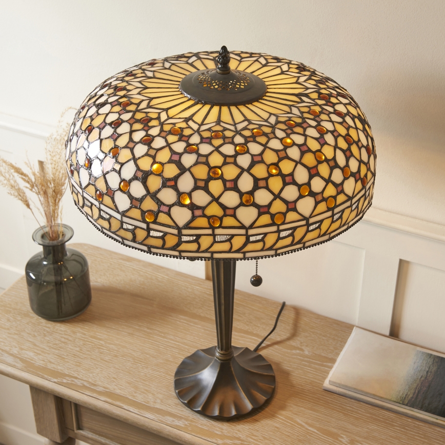 Endon 112178 - Lampe de table Tiffany MILLE FEUX 2xE14/40W/230V diam. 45 cm