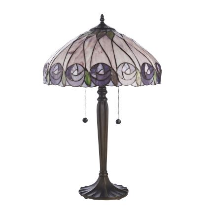 Endon 112184 - Lampada da tavolo Tiffany HUTCHINSON 2xE27/10W/230V Ø 40 cm