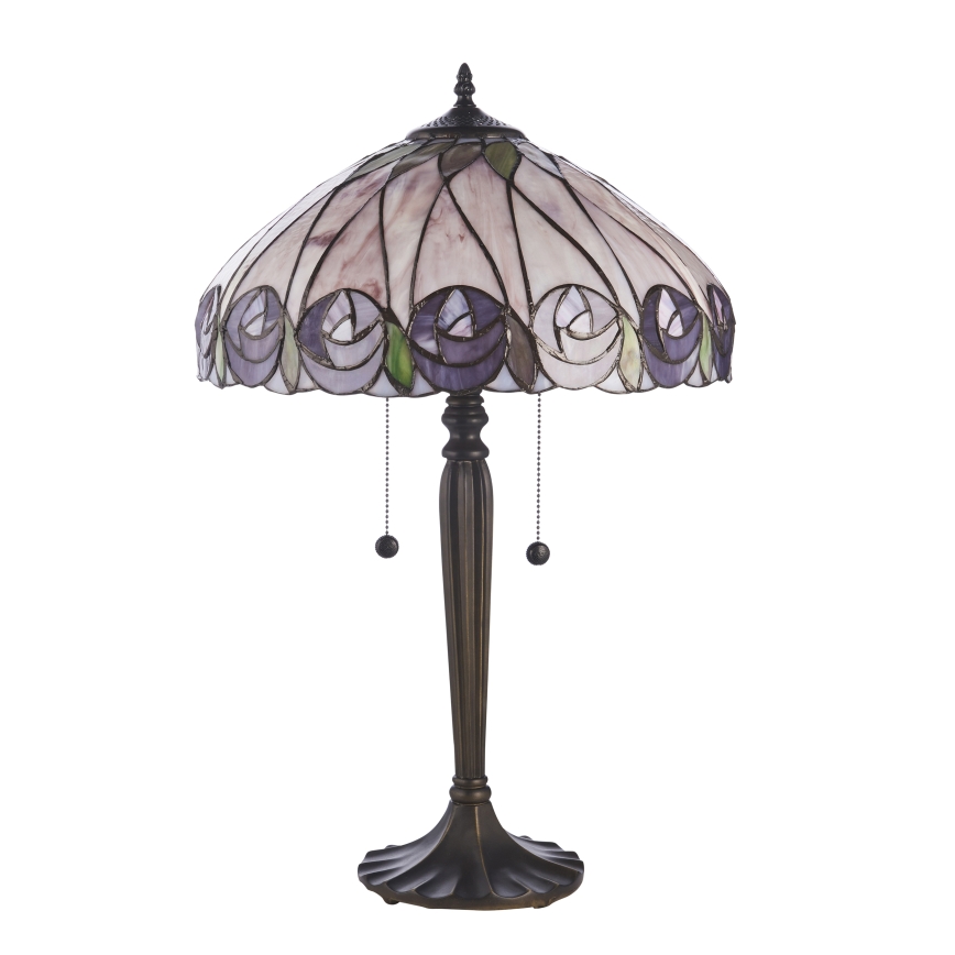 Endon 112184 - Lampada da tavolo Tiffany HUTCHINSON 2xE27/10W/230V Ø 40 cm