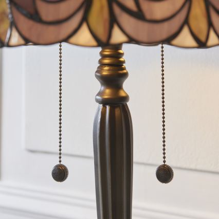 Endon 112184 - Lampada da tavolo Tiffany HUTCHINSON 2xE27/10W/230V Ø 40 cm