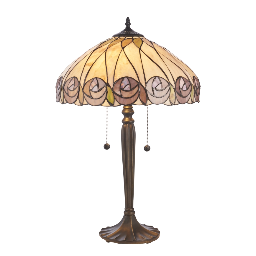 Endon 112184 - Lampe de table Tiffany HUTCHINSON 2xE27/10W/230V Ø 40 cm