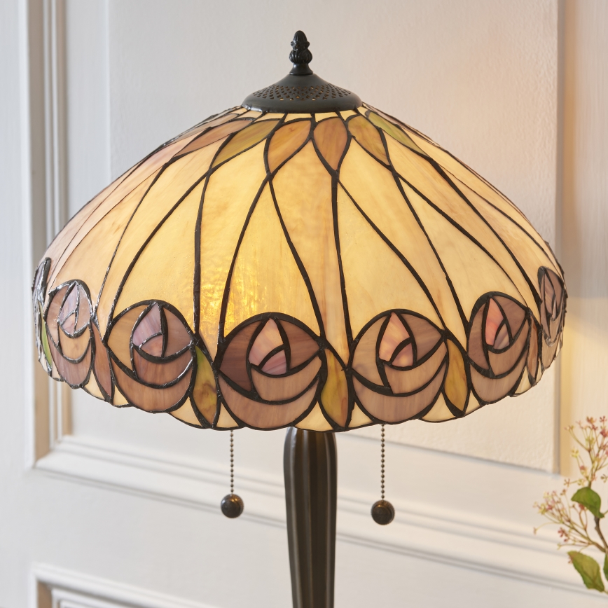 Endon 112184 - Lampe de table Tiffany HUTCHINSON 2xE27/10W/230V Ø 40 cm