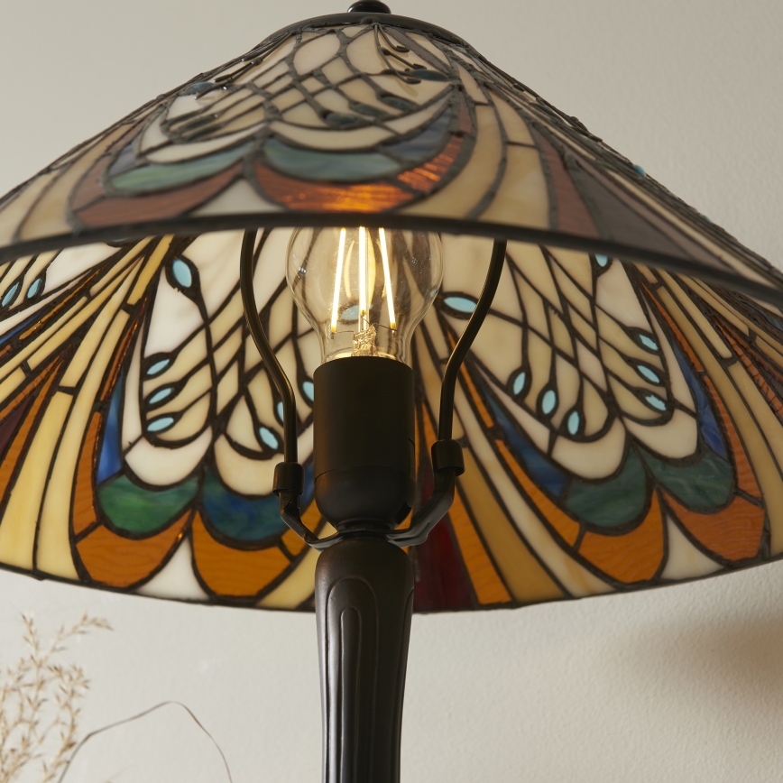 Endon 112185 - Tischlampe Tiffany HECTOR 1xE27/10W/230V Ø 40 cm