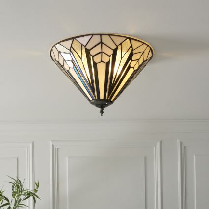 Endon 112191 - Deckenleuchte Tiffany ASTORIA 2xE27/60W/230V, Durchmesser 40 cm