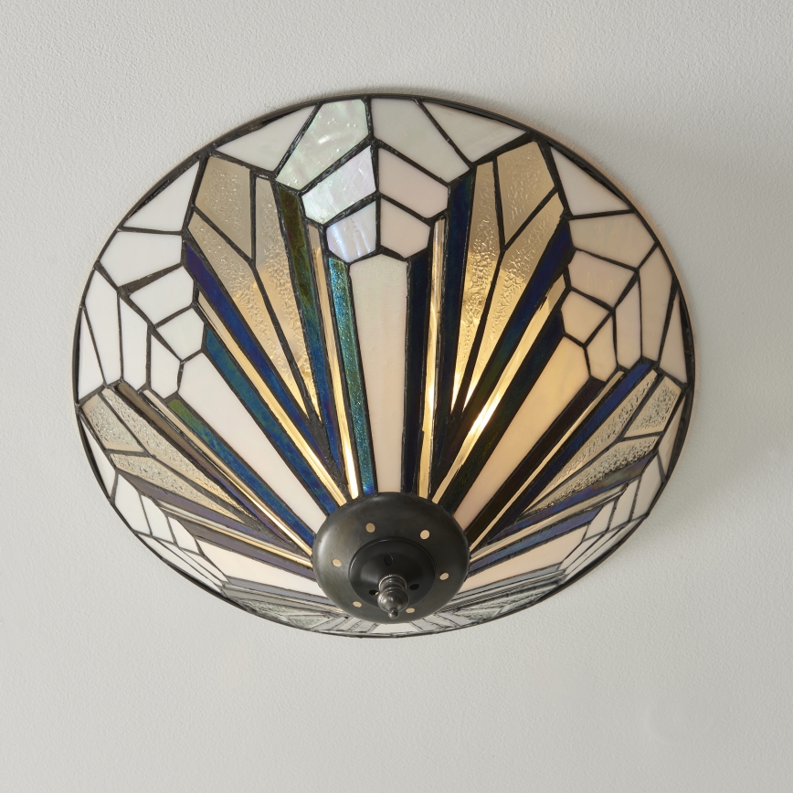 Endon 112191 - Deckenleuchte Tiffany ASTORIA 2xE27/60W/230V, Durchmesser 40 cm