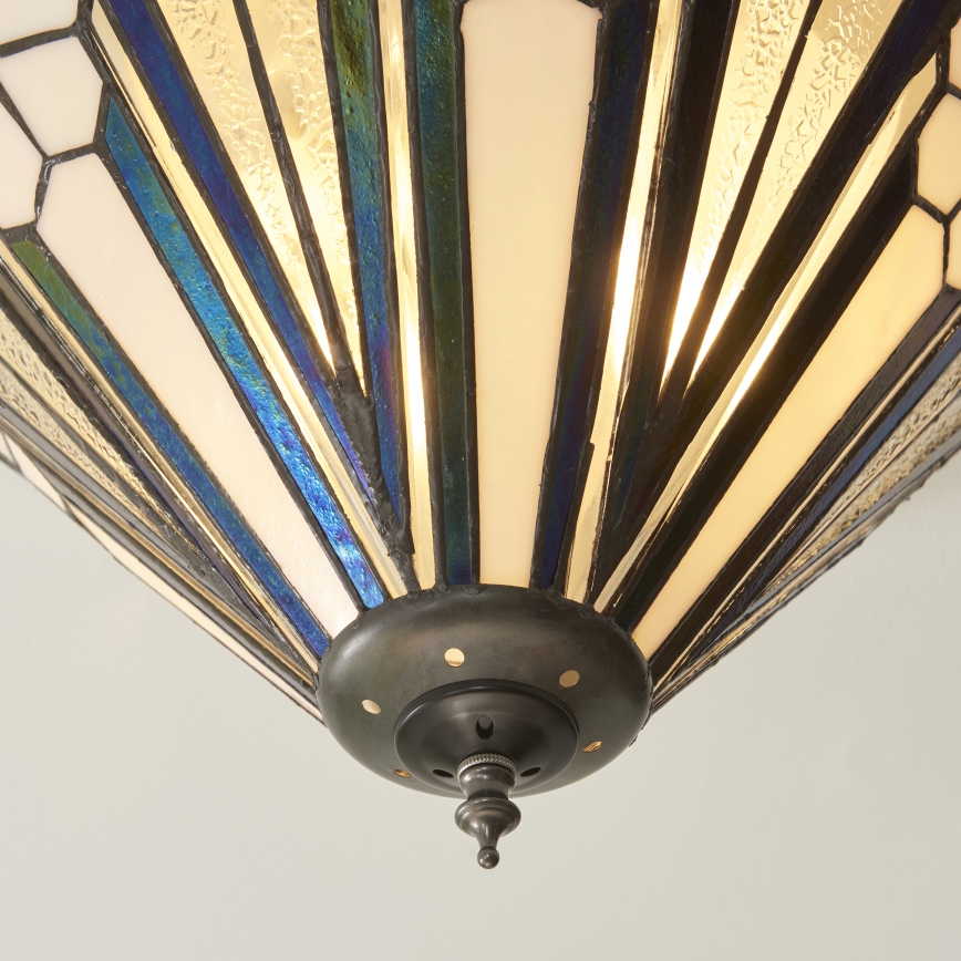 Endon 112191 - Deckenleuchte Tiffany ASTORIA 2xE27/60W/230V, Durchmesser 40 cm