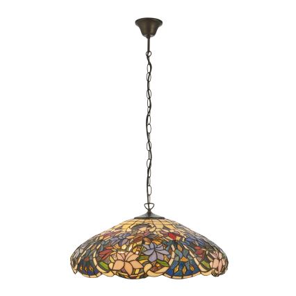 Endon 112193 - Lustre sur chaîne Tiffany SULLIVAN 3xE27/60W/230V Ø 57 cm