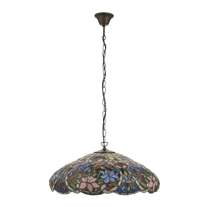 Endon 112193 - Lustre sur chaîne Tiffany SULLIVAN 3xE27/60W/230V Ø 57 cm