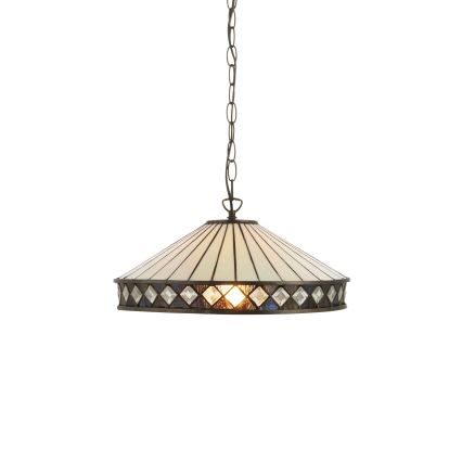 Endon 112196 - Lampadario con catena stile Tiffany FARGO 1xE27/60W/230V, diametro 41,5 cm