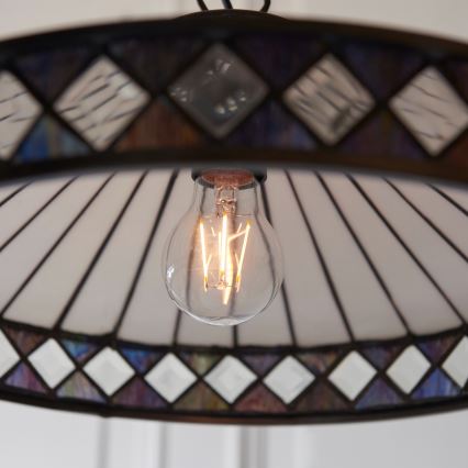 Endon 112196 - Lampadario con catena stile Tiffany FARGO 1xE27/60W/230V, diametro 41,5 cm