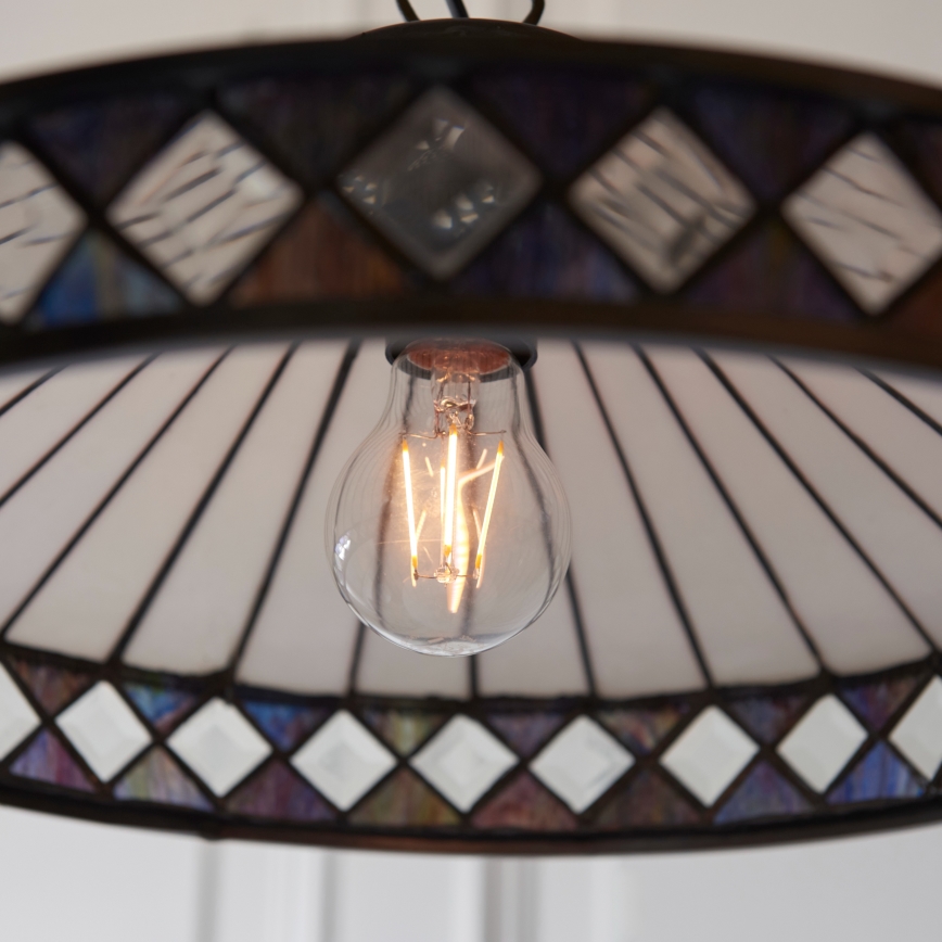 Endon 112196 - Lampadario con catena stile Tiffany FARGO 1xE27/60W/230V, diametro 41,5 cm