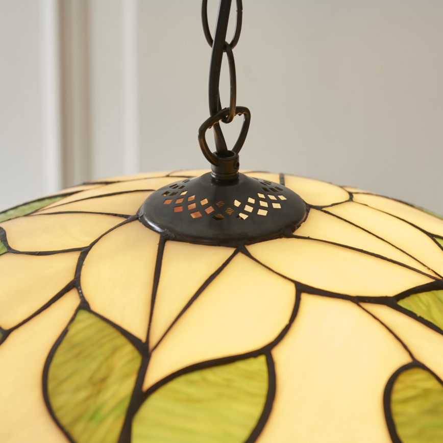 Endon 112246 - Lampadario a sospensione con catena Tiffany BOTANICA 1xE27/60W/230V diam. 45 cm