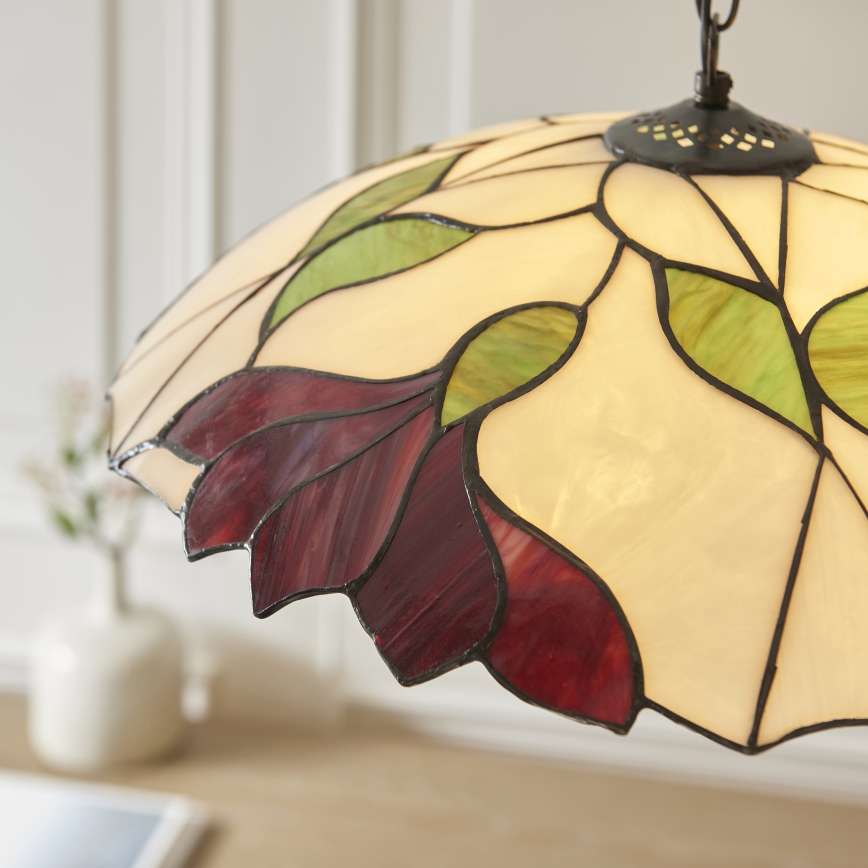 Endon 112246 - Suspension à chaîne Tiffany BOTANICA 1 x E27/60W/230V, Ø 45 cm