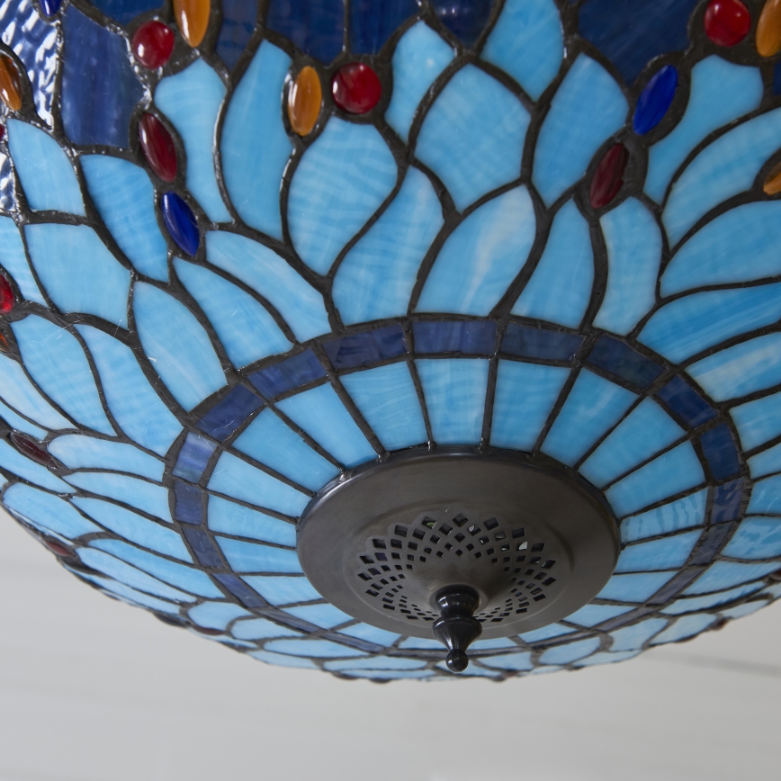 Endon 112250 - Lampadario a catena Tiffany DRAGONFLY 3xE27/60W/230V Ø 50 cm