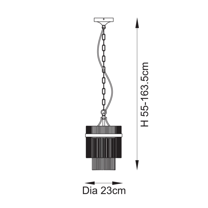 Endon 112572 - Suspension à chaîne MARIETTA 1xE27/10W/230V laiton/transparent