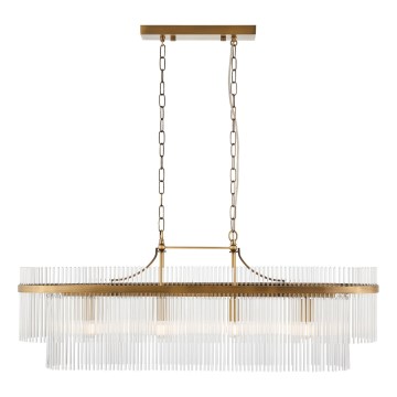 Endon 112573 - Lampadario a sospensione con catena MARIETTA 4xE14/6W/230V ottone/limpido