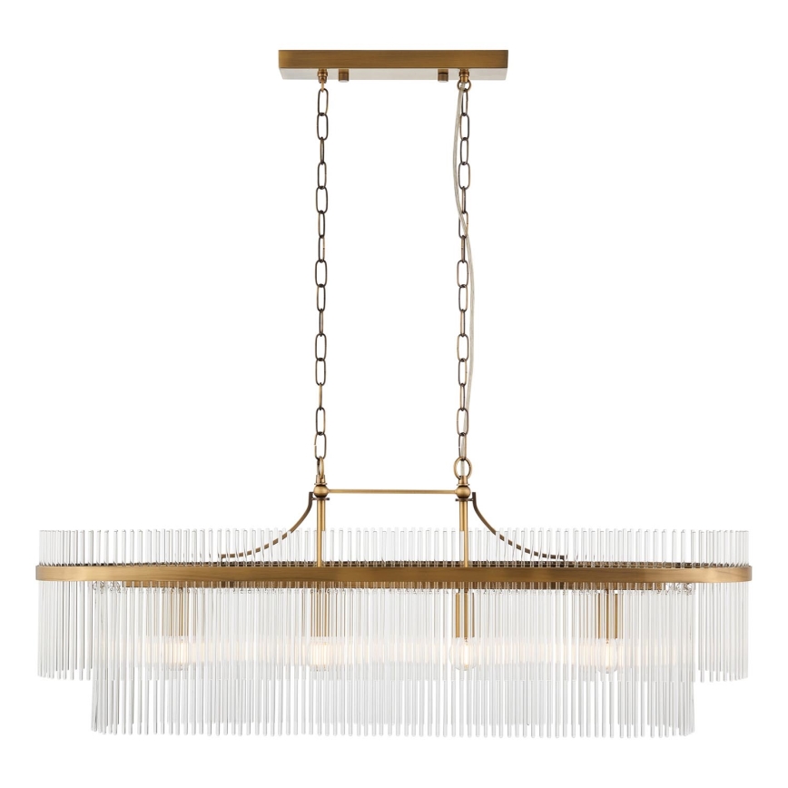 Endon 112573 - Lampadario a sospensione con catena MARIETTA 4xE14/6W/230V ottone/limpido