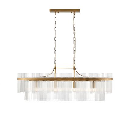Endon 112573 - Lampadario a sospensione con catena MARIETTA 4xE14/6W/230V ottone/limpido