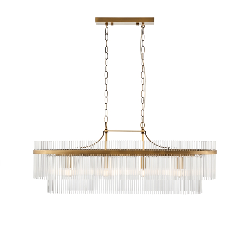 Endon 112573 - Suspension chaîne MARIETTA 4xE14/6W/230V laiton/transparent