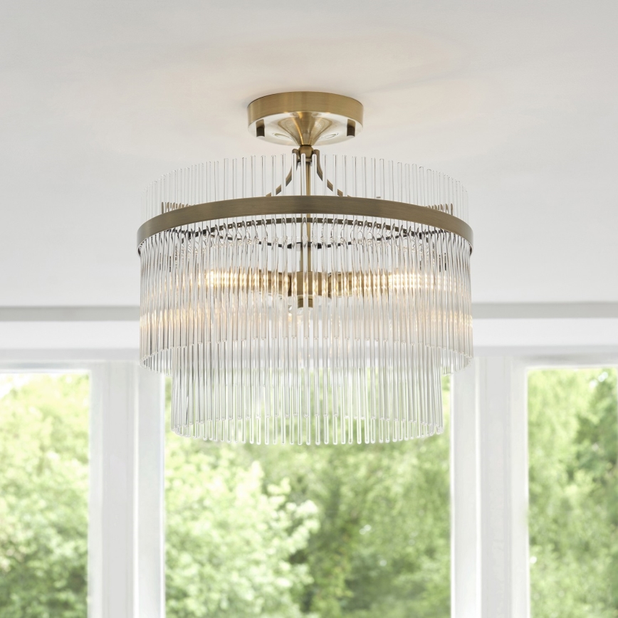 Endon 112575 - Lampadario a plafone MARIETTA 3xE14/7W/230V ottone/limpido