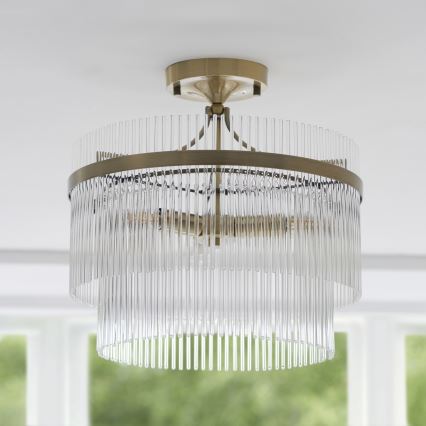 Endon 112575 - Lampadario a plafone MARIETTA 3xE14/7W/230V ottone/limpido