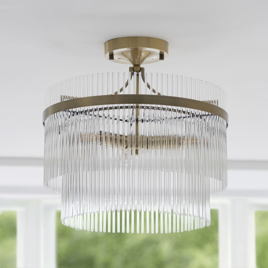 Endon 112575 - Lampadario a plafone MARIETTA 3xE14/7W/230V ottone/limpido