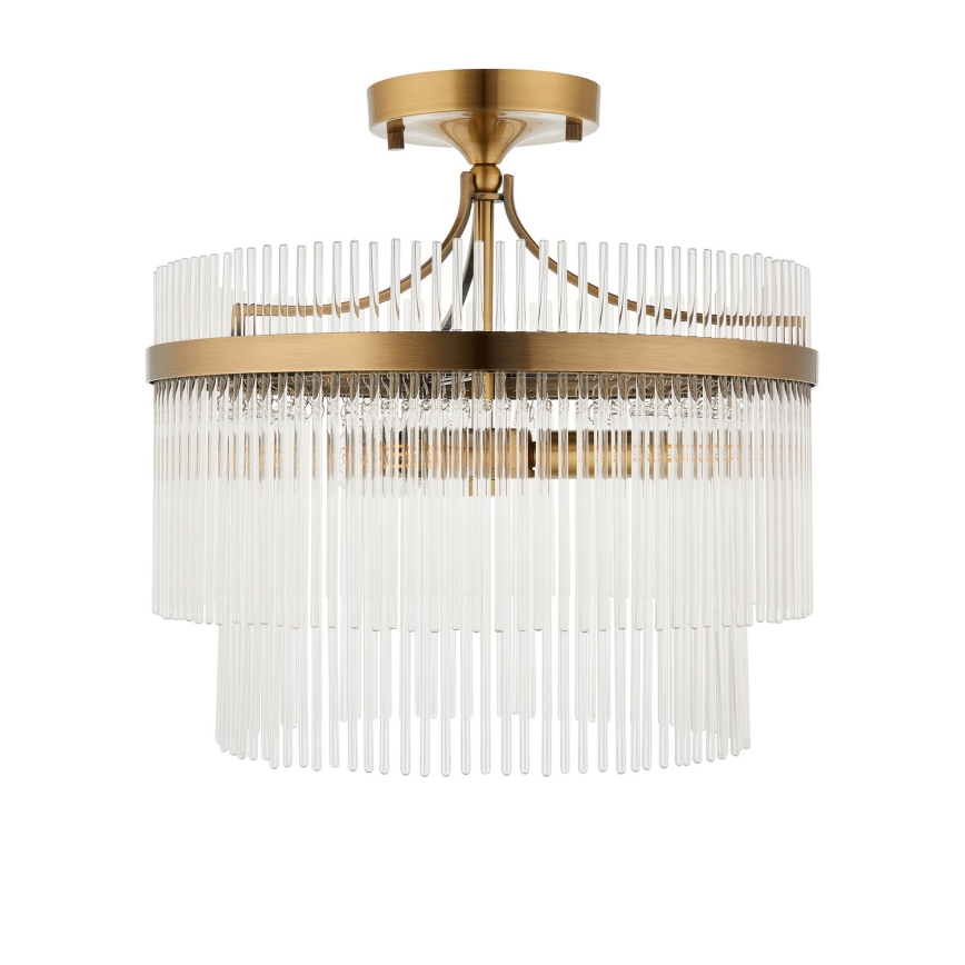 Endon 112575 - Lampadario a plafone MARIETTA 3xE14/7W/230V ottone/limpido