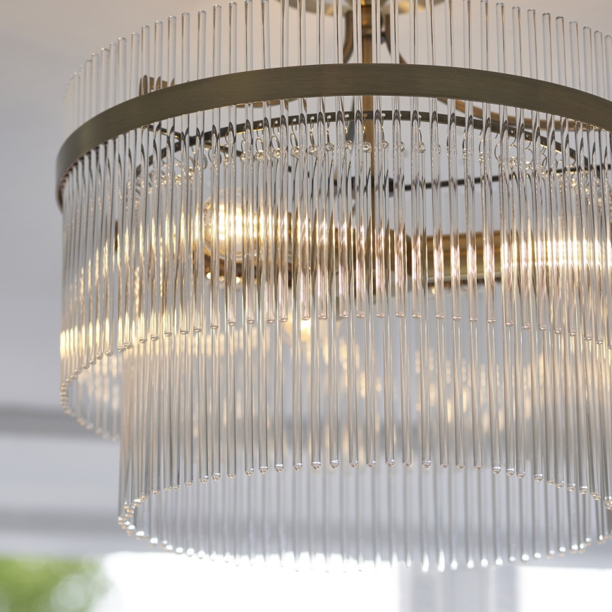 Endon 112575 - Lampadario a plafone MARIETTA 3xE14/7W/230V ottone/limpido