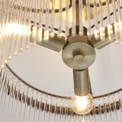 Endon 112575 - Lampadario a plafone MARIETTA 3xE14/7W/230V ottone/limpido