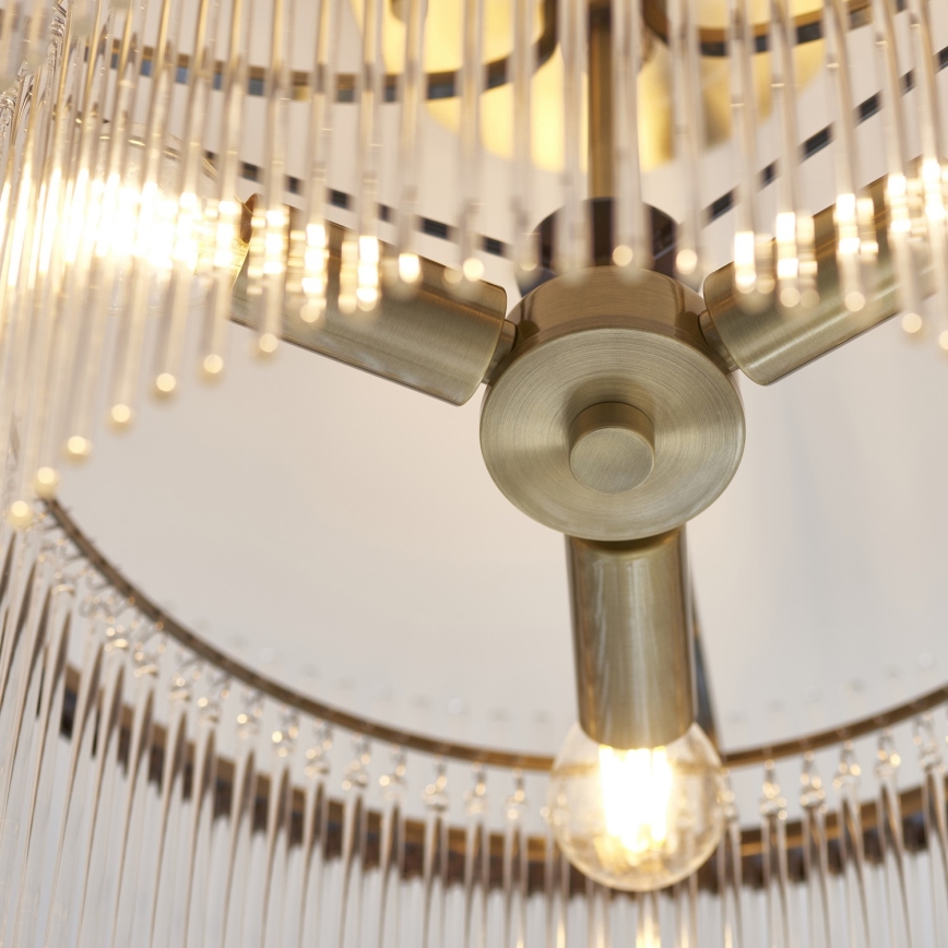 Endon 112575 - Lampadario a plafone MARIETTA 3xE14/7W/230V ottone/limpido