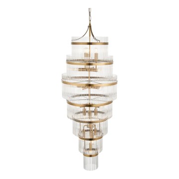 Endon 112793 - Lampadario a sospensione con catena MARIETTA GRAND 21xE14/6W/230V ottone/limpido