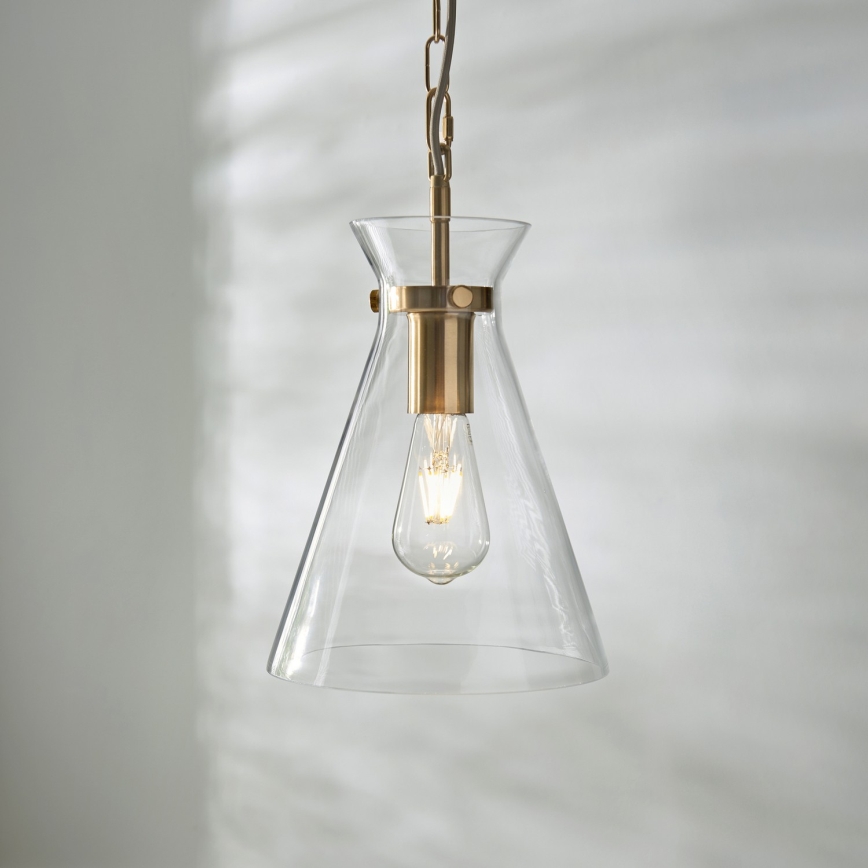 Endon 112859 - Lampadario a catena HARLOW 1xE27/10W/230V ottone