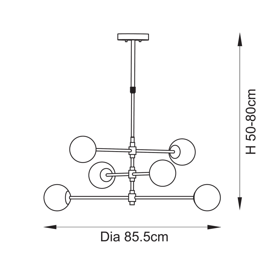 Endon 114039 - Lampadario a stelo 6xG9/3,2W/230V dorato